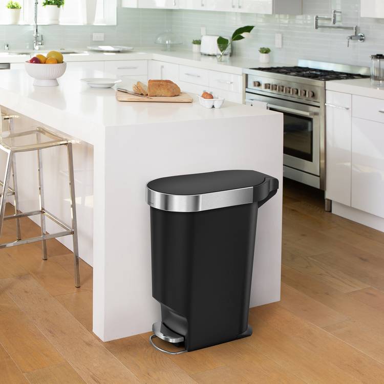 Simplehuman 40 Litre Plastic Pedal Bin - Black 0