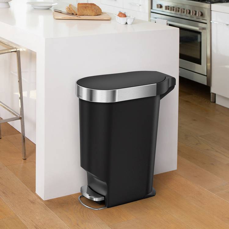 Simplehuman 40 Litre Plastic Pedal Bin - Black 0