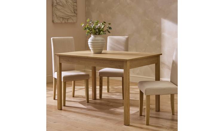 Argos Home Sendi Extend wood effect 4-6 Dining Table - Natural