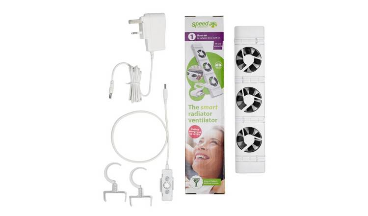 SpeedComfort Cast Iron Radiator Fan Mono Set - White