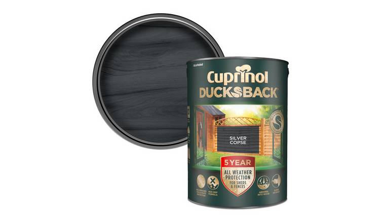 Cuprinol Ducksback Wooden Paint-Silver Copse-5L
