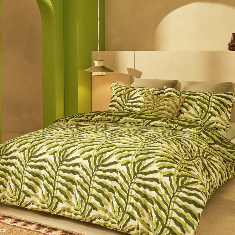 Habitat Leaf Printed Green Bedding Set - Double 0
