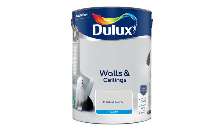 Dulux Walls & Ceilings Matt Paint Polished Pebble - 5L