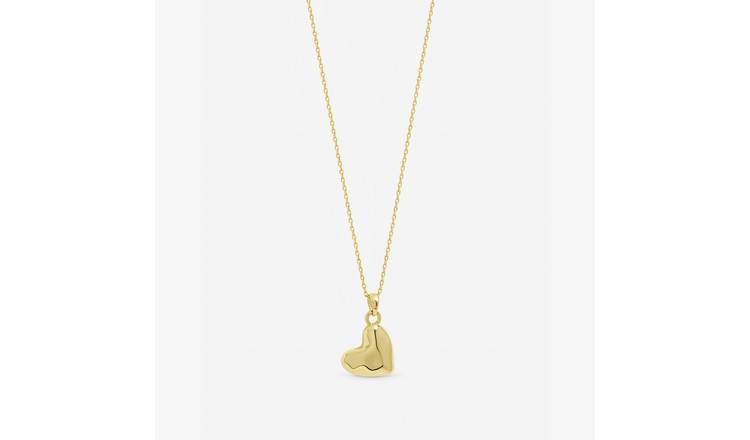 Inicio Gold Plated Molton Heart Pendant Necklace