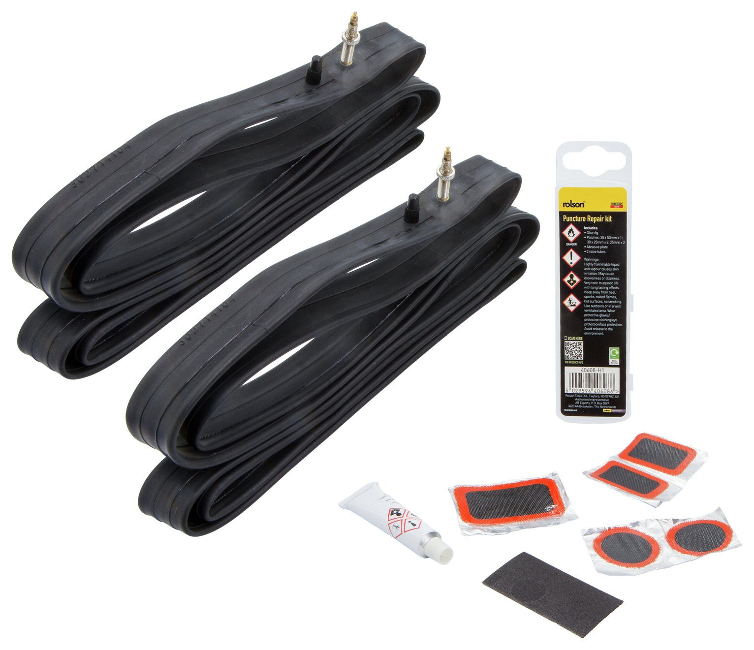 Rolson Inner Tube 700C X2 Puncture Repair Kit