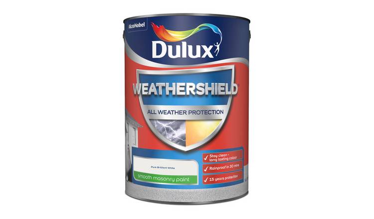 Dulux Weathershield Smooth Masonry Paint White - 5L