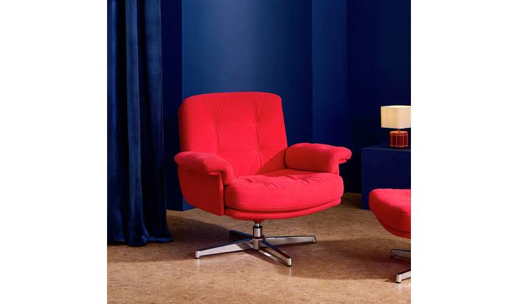 Habitat Dawson Fabric Swivel Chair - Red