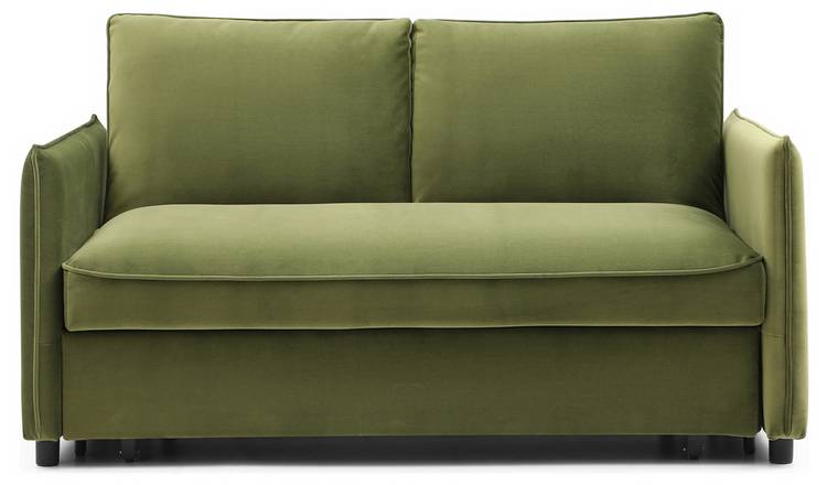 Kyoto Ruben Velvet 2 Seater Sofa Bed - Olive