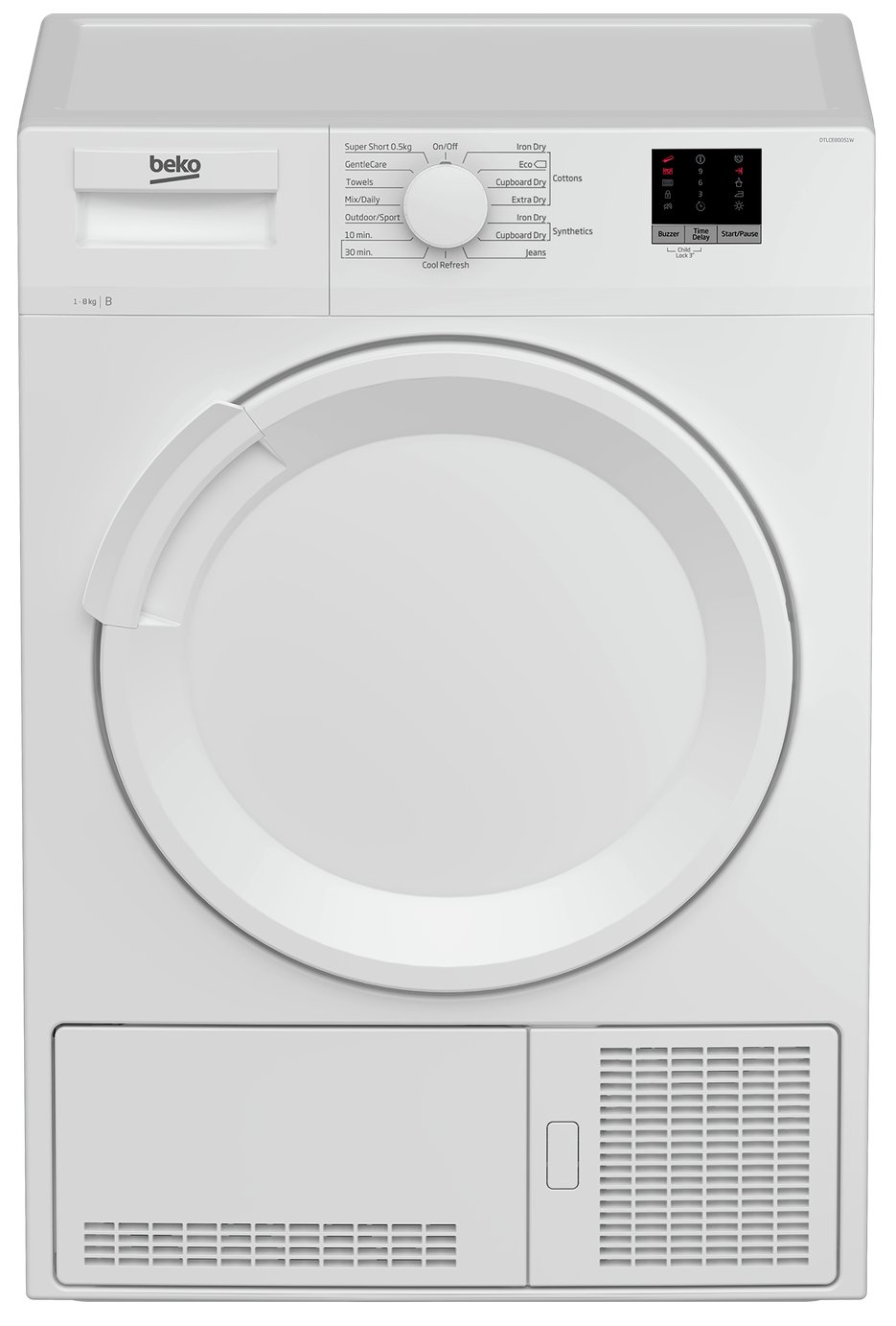 Beko DTLCE80051W 8KG Condenser Tumble Dryer - White