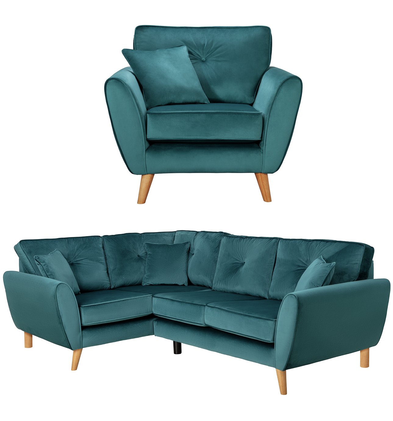 Argos Home Isla Velvet Chair & Left Corner Sofa Review