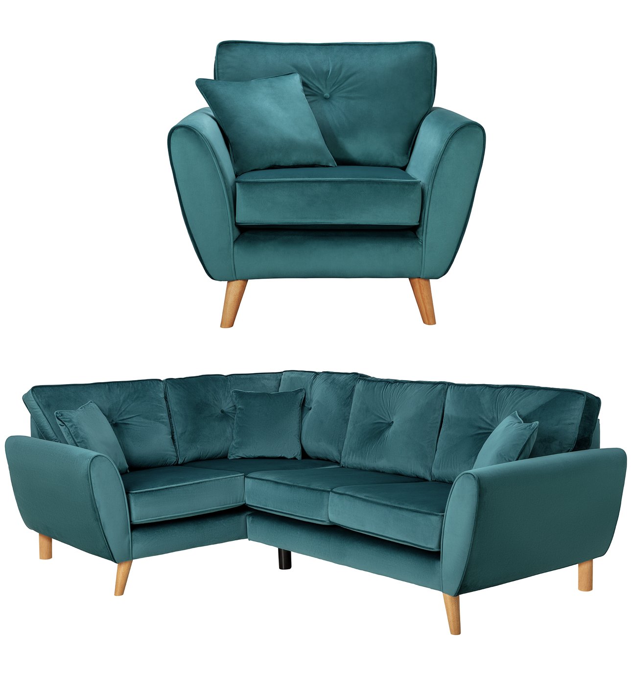 Argos Home Isla Velvet Chair & Left Corner Sofa Reviews Updated August 2024