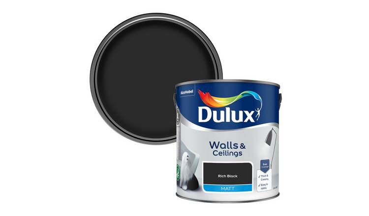 Dulux Walls & Ceilings Matt Paint Rich Black - 2.5L