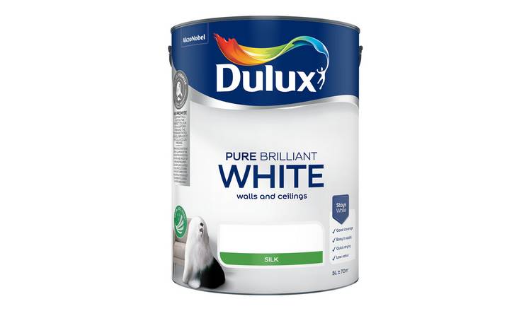 Dulux Silk Paint Pure Brilliant White - 5L