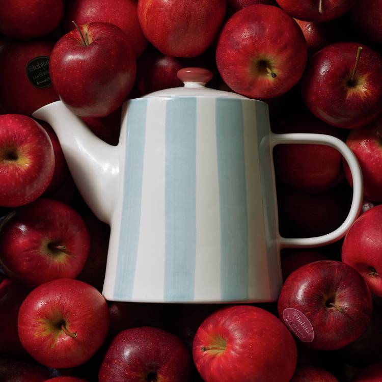 Habitat x Sanderson & National Trust Blue Stripe Teapot 0
