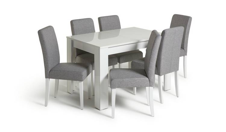 Grey high gloss table and online chairs