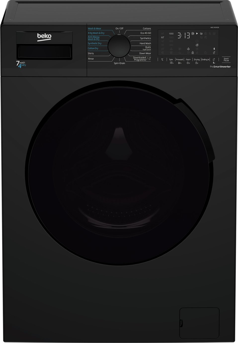 Beko WDL742431B 7KG / 4KG 1200 Spin Washer Dryer - Black