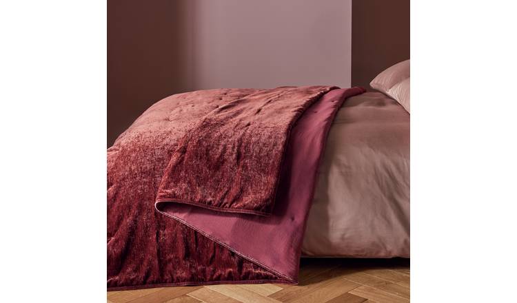 Habitat Chenille Bedspread - Burgundy - 200x220cm