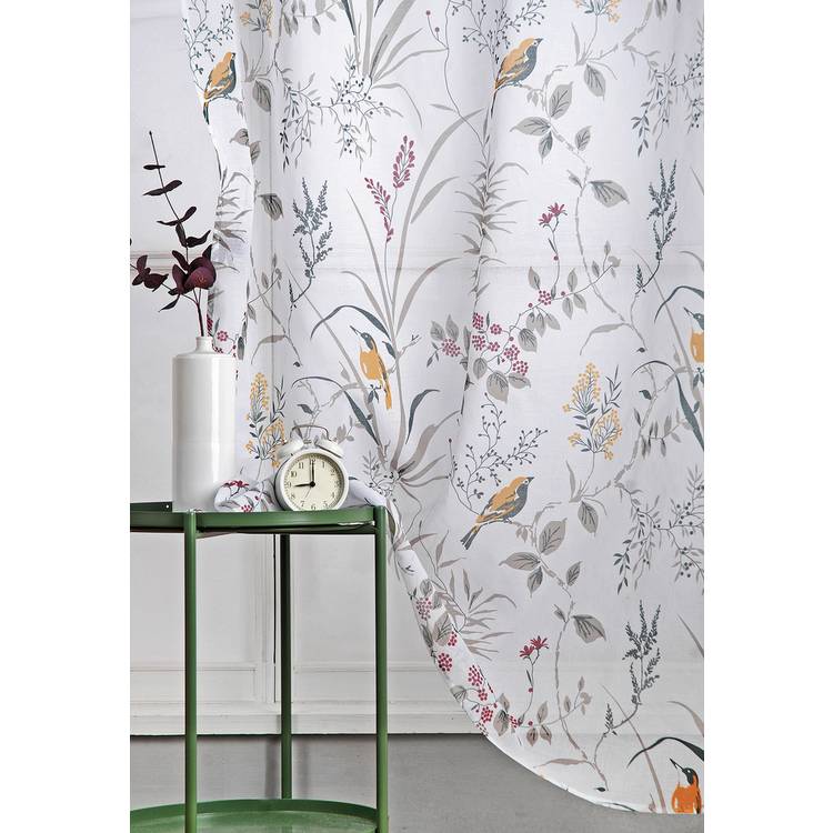 Habitat Birds and Floral Voile Curtains Panel -Multicoloured 0