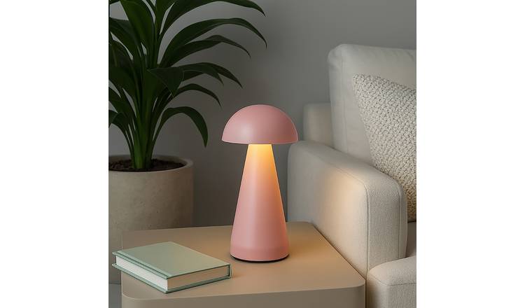 Searchlight Dome Rechargeable LED Table Lamp - Pink