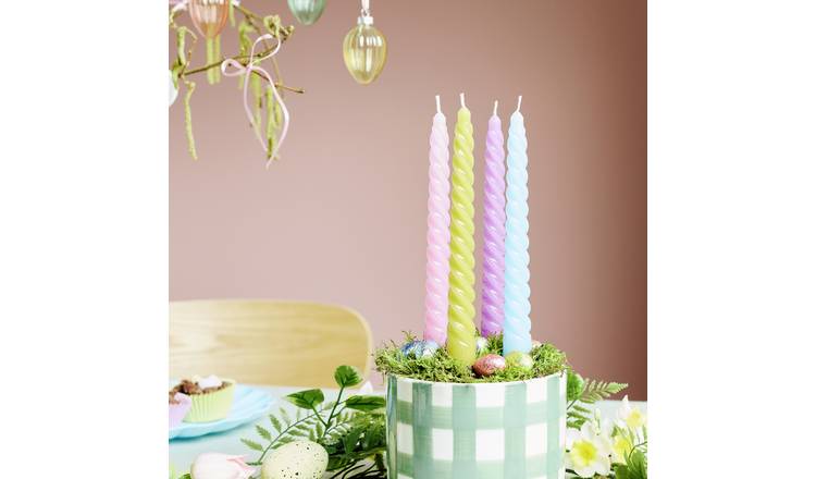 Argos Home Pack of 4 Twist Taper Candle