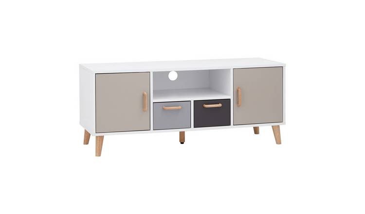 Buy Delta 2 Door 2 Drawer Large Tv Unit White Grey