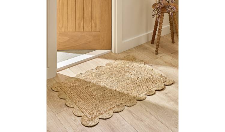 Argos Home Scallop Braided Natural Jute Doormat - 60x90cm