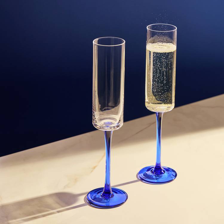 Habitat Blue Stem Set of 4 Champagne Flute 0