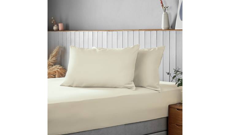 Silentnight Supersoft Plain Standard Pillowcase Pair - Cream