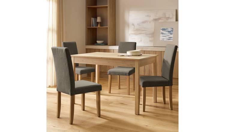 Argos Home Sendi Extending Dining Table and 4 Brown Chairs 