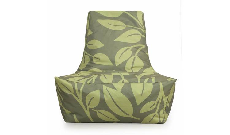 Kaikoo Outdoor Lounger Chair - Leaf Pattern Green