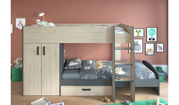 Low loft bed with store storage for adults