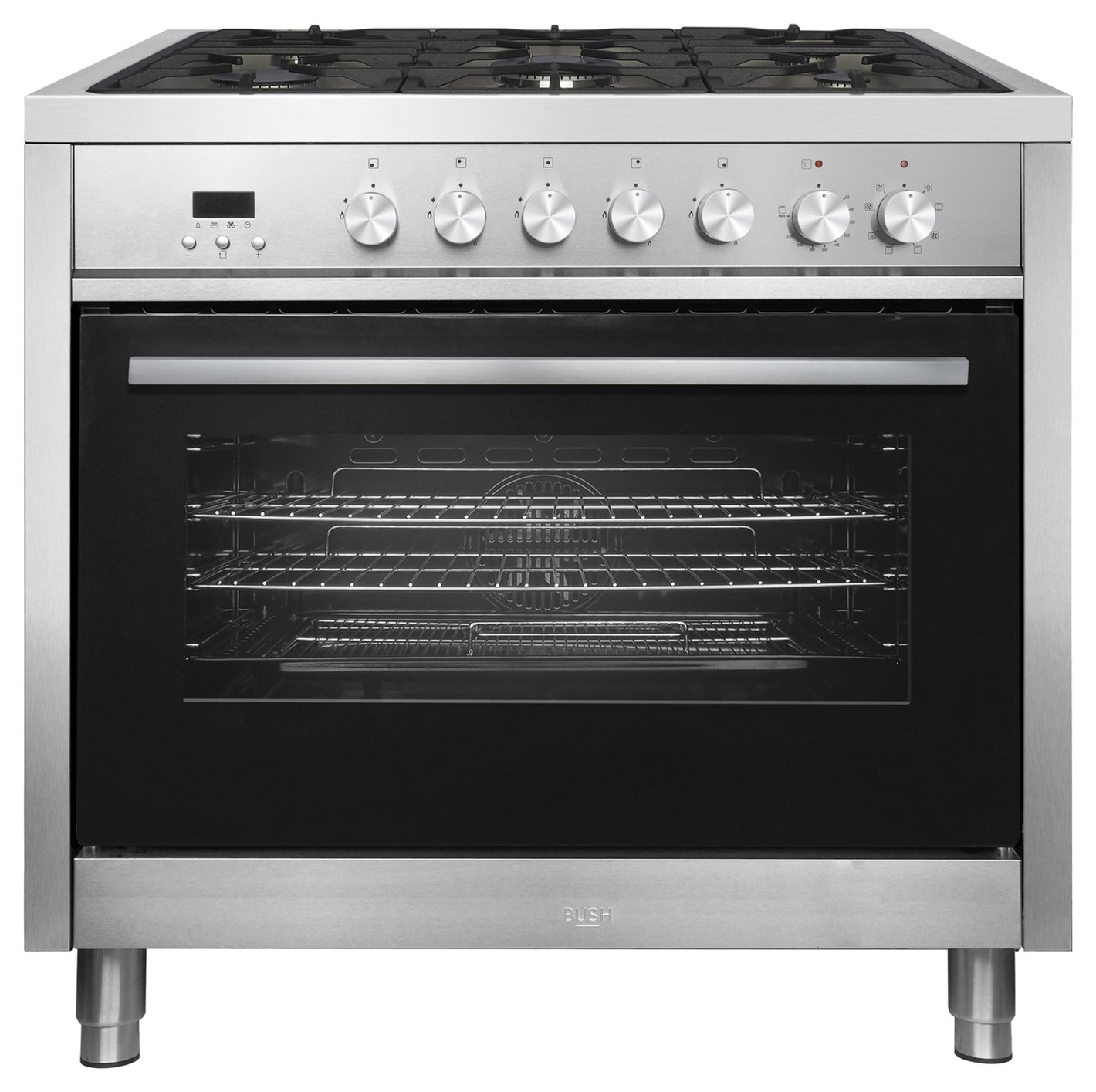 Bush BRC90DFSS 90cm Dual Fuel Range Cooker - Stainless Steel