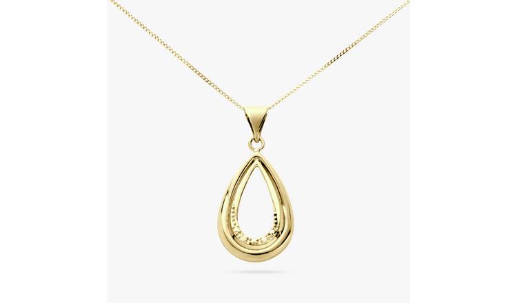 Revere 9CT Yellow Gold Pear Shaped Pendant Necklace