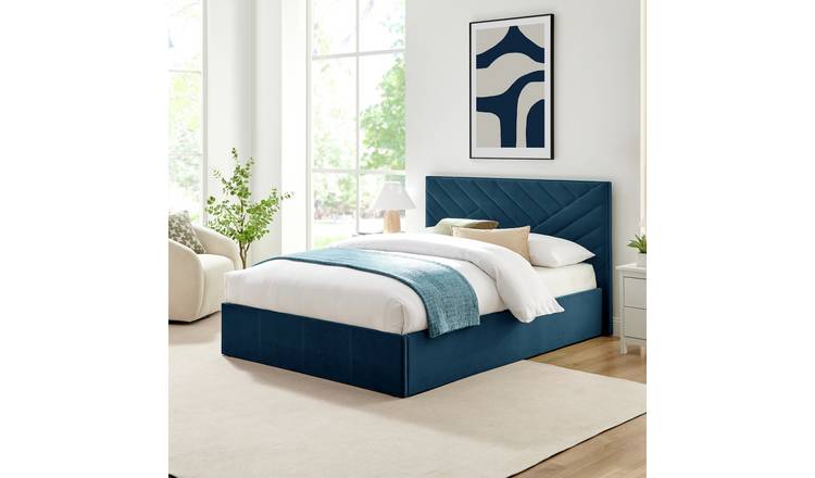 Argos Home Luca Kingsize End Lift Ottoman Bed - Navy