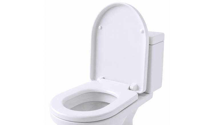 Harbour Housewares Square Soft Close Toilet Seat - White