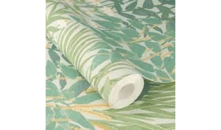 Rasch x Tesa Wildscape Summer Garden Peel Stick Textured Wallpaper - Green
