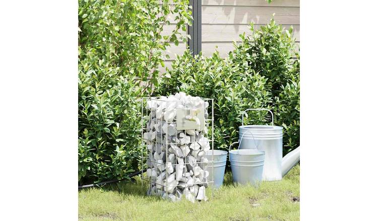 Walplus Stainless Steel Gabion Faucet - Silver - 25 x 25 x 50 cm