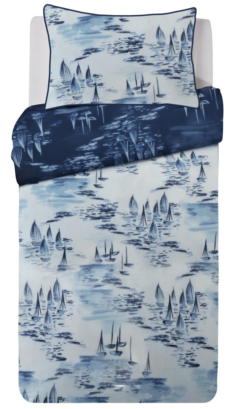 Argos Home Watercolour Ships Bedding Set - Single