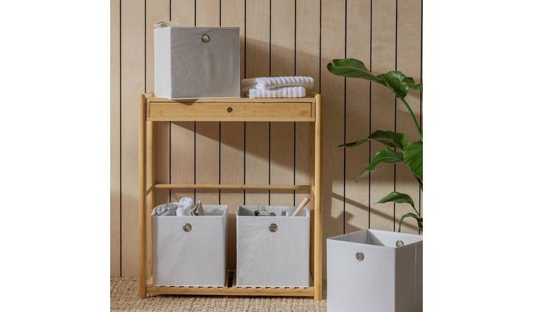 Argos Home Set of 4 Squares Boxes - Off - White