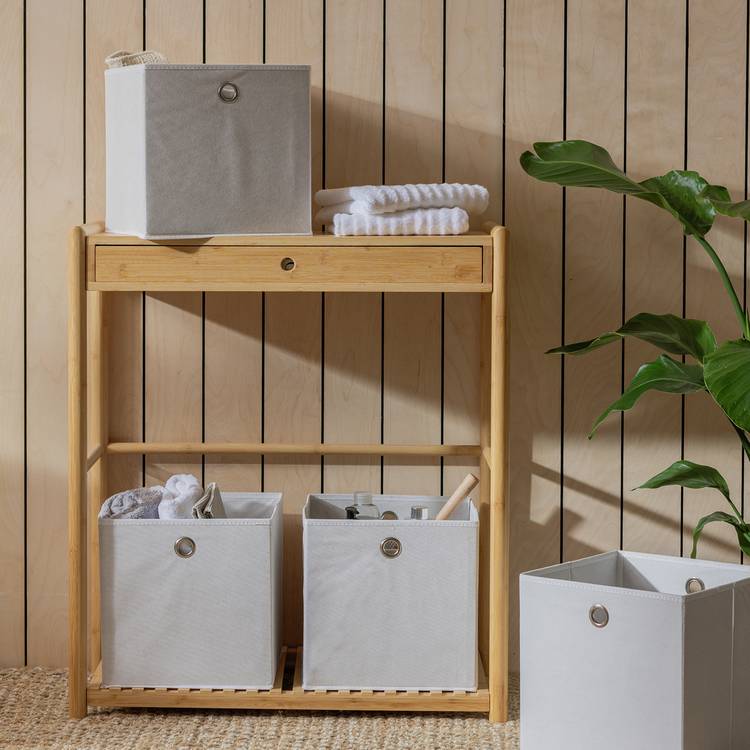 Argos Home Set of 4 Squares Boxes - Off - White 0