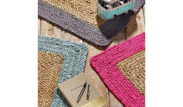 Buy Origins Jute Border Woven Cut Pile Rug 160x230cm Duck Egg Rugs