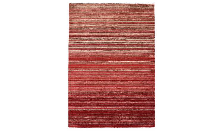 Buy Origins Fine Stripe Rug 160x230cm Red Rugs Argos