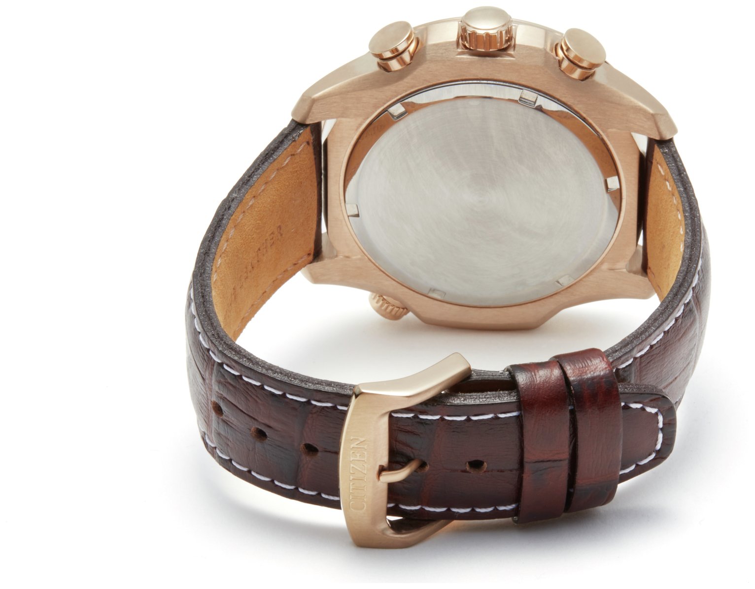 Buy Citizen Eco-Drive Mens Chronograph Brown Leather Strap Watch