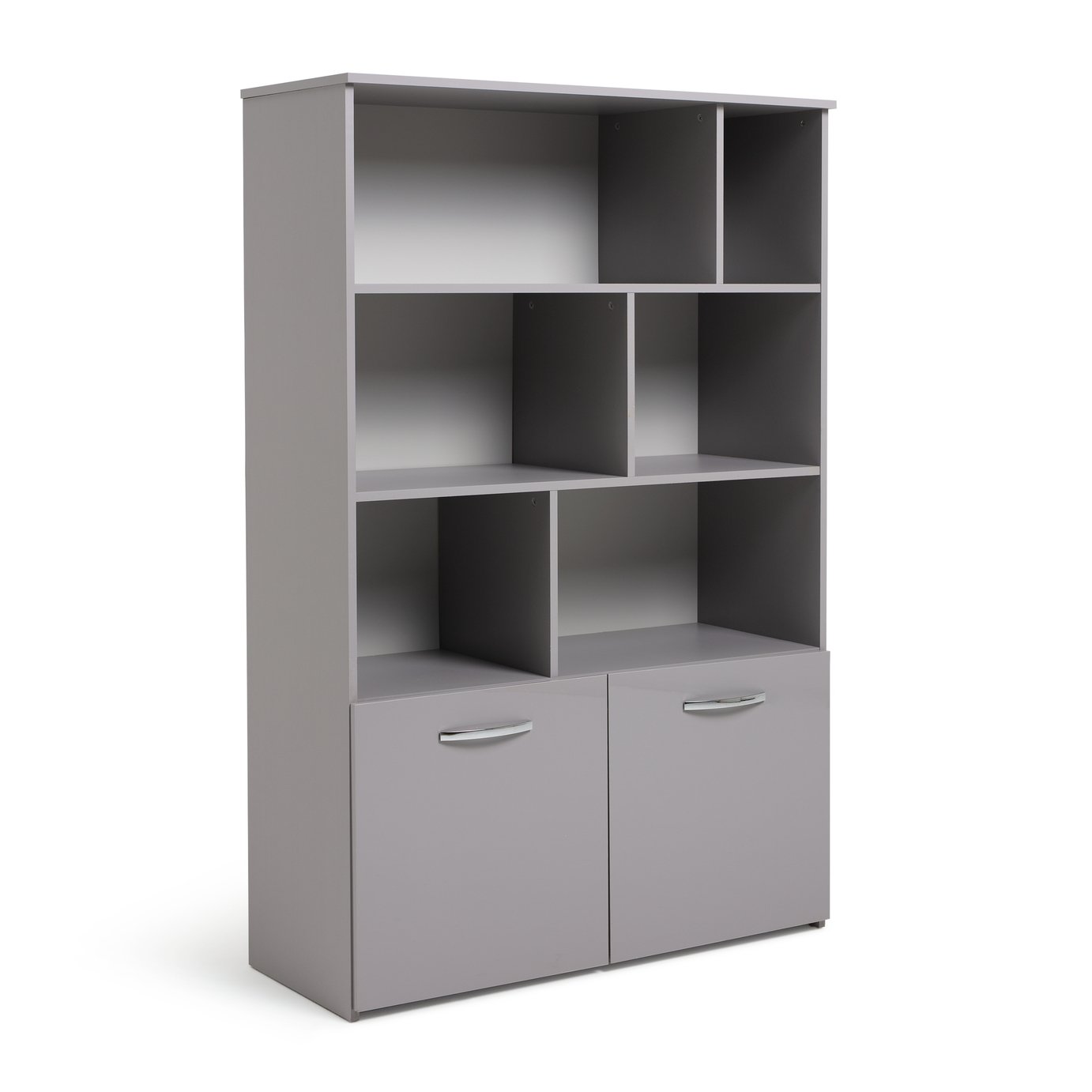 Habitat Hayward 2 Door Shelving Unit - Grey Gloss