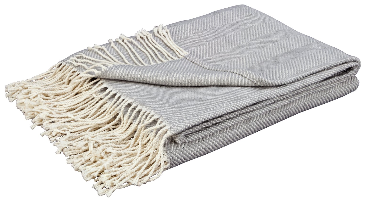 Argos Home Herringbone Throw - Dove Grey