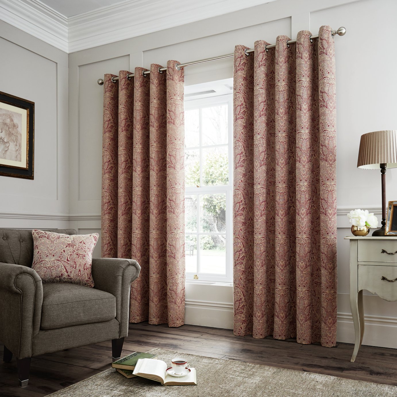 Curtina Whitcliffe Lined Eyelet Curtains - 229x229cm - Multi