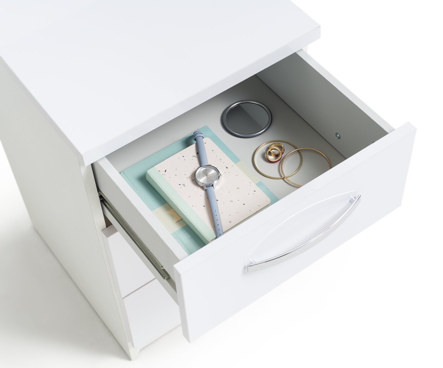 Argos Home Hallingford 3 Drawer Bedside Table White Gloss Reviews