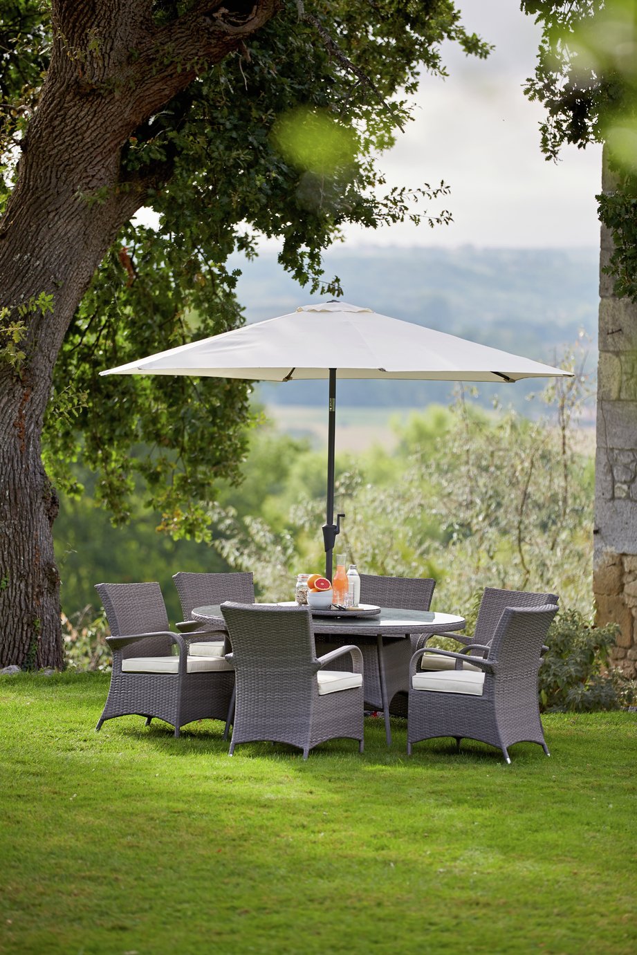 argos home sicily 6 seater metal patio set grey