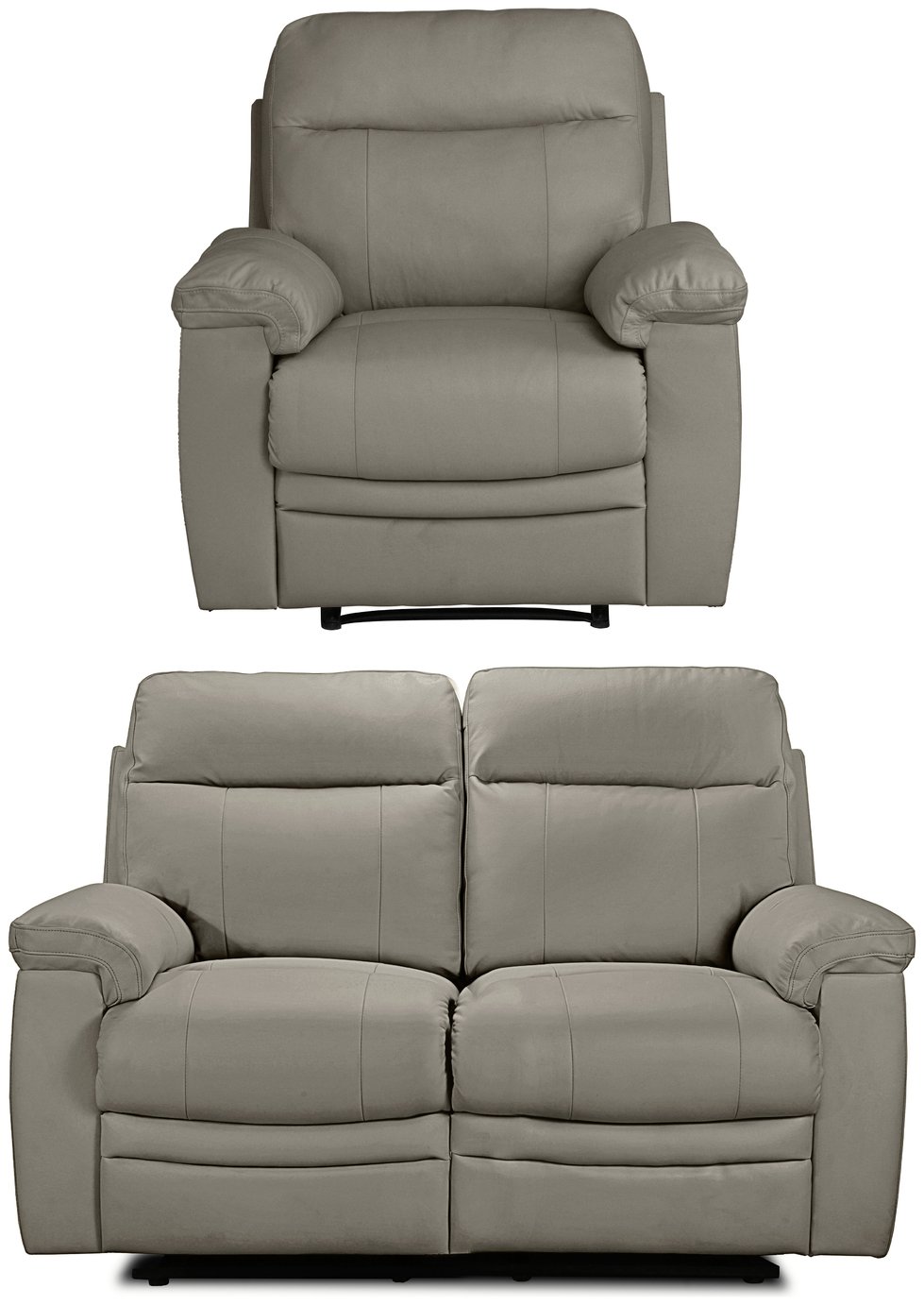 Argos Home Paolo Chair & 2 Seater Manual Recliner Sofa -Grey Review