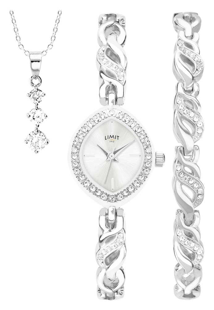 Limit Ladies' Silver Coloured 3 Piece Watch Gift Set
